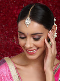 Kundan Maang Tikka with Diamonds - Ruby Raang | Grocsy