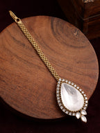 Kundan Maang Tikka with Diamonds - Ruby Raang | Grocsy