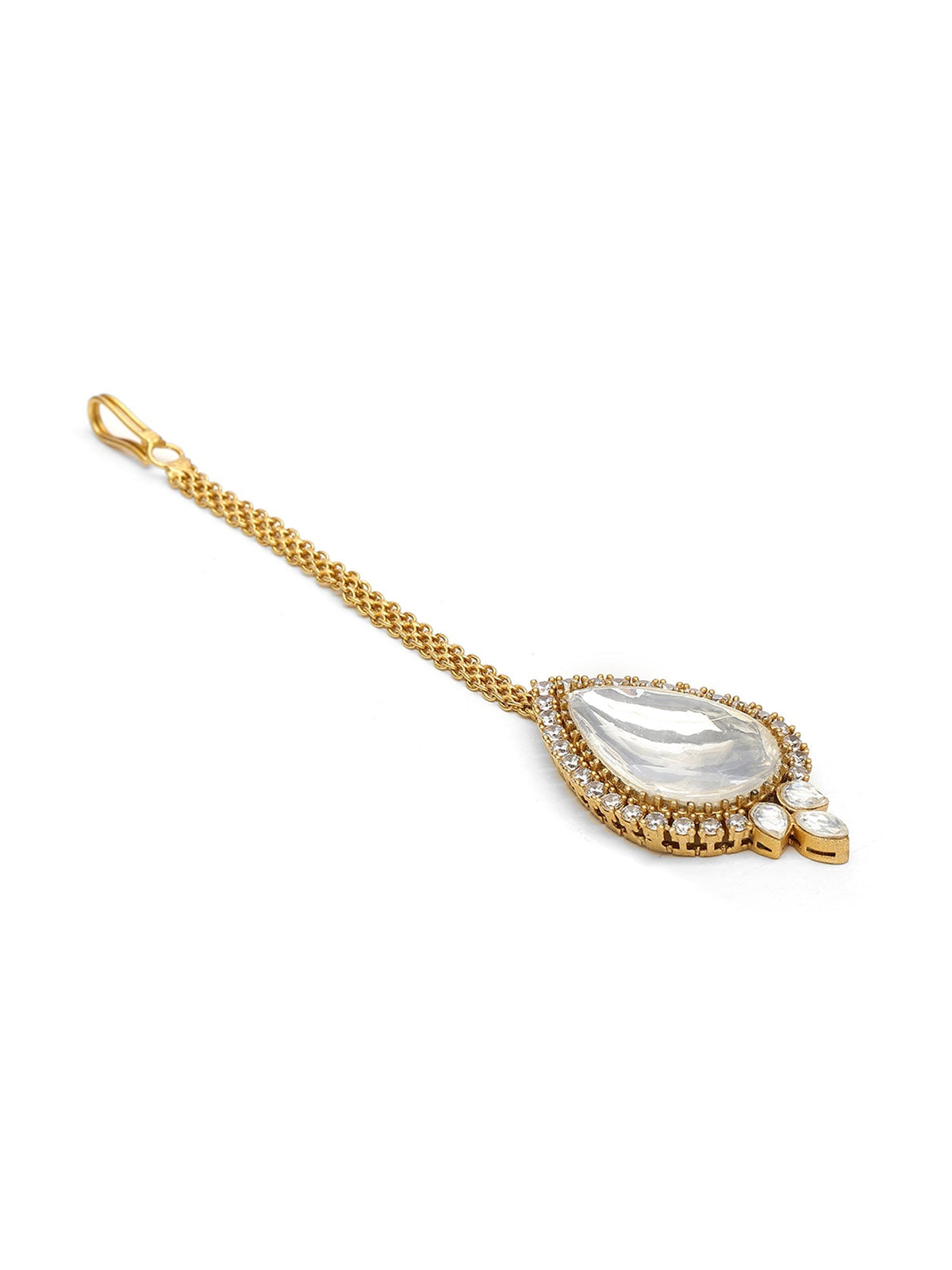 Kundan Maang Tikka with Diamonds - Ruby Raang | Grocsy