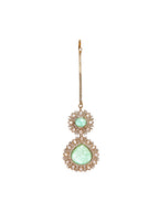 Kundan Maang Tikka with Diamonds & Semi Precious Stone - Ruby Raang | Grocsy