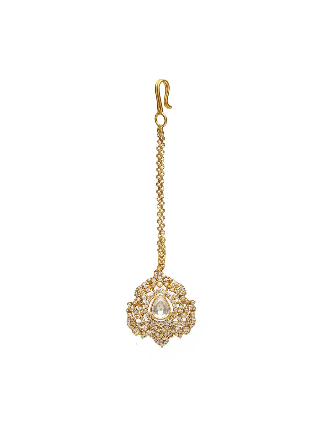 Kundan Maang Tikka with Diamonds - Ruby Raang | Grocsy