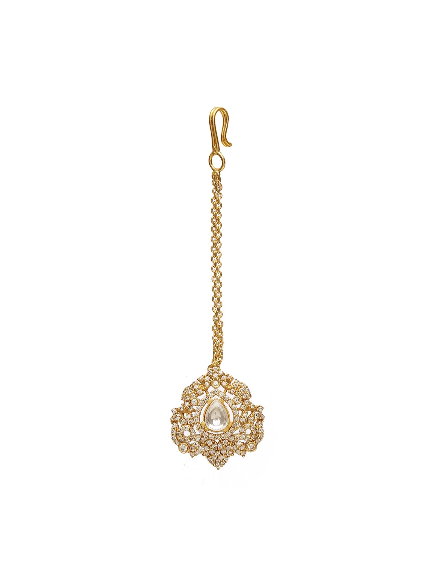 Kundan Maang Tikka with Diamonds - Ruby Raang | Grocsy