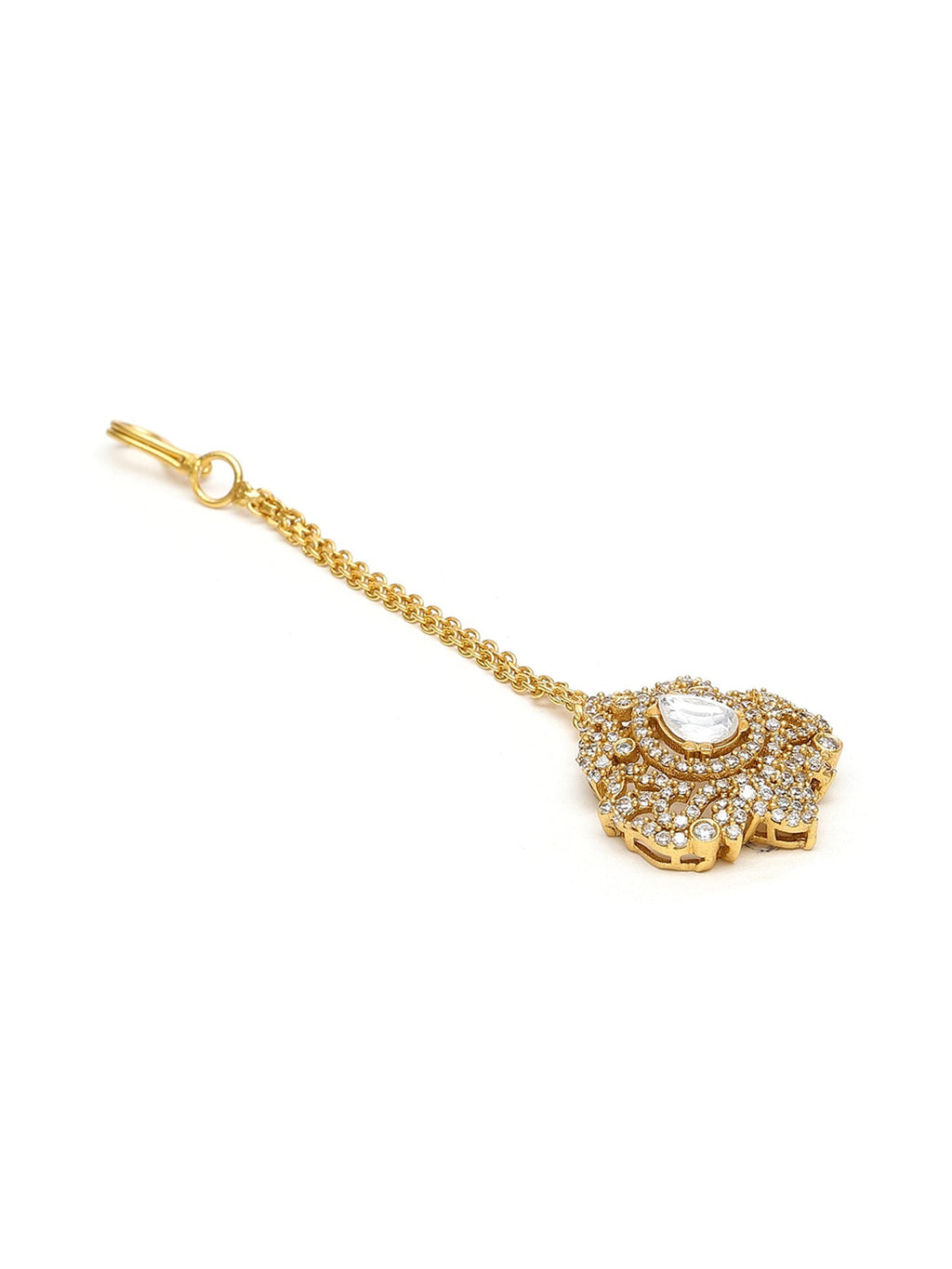 Kundan Maang Tikka with Diamonds - Ruby Raang | Grocsy