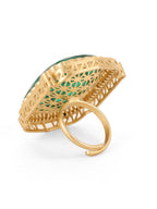 Oversized Emerald Cocktail Ring - Ruby Raang | Grocsy