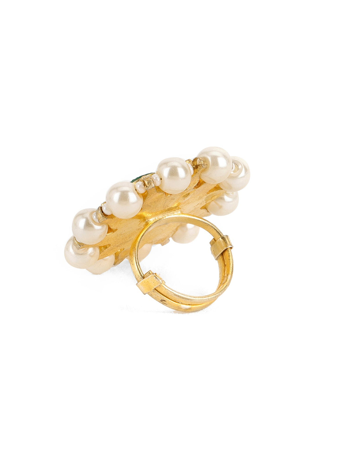 Oversized Round Cocktail Kundan Ring - Ruby Raang | Grocsy
