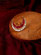 Half Moon Kundan Ring - Ruby Raang | Grocsy