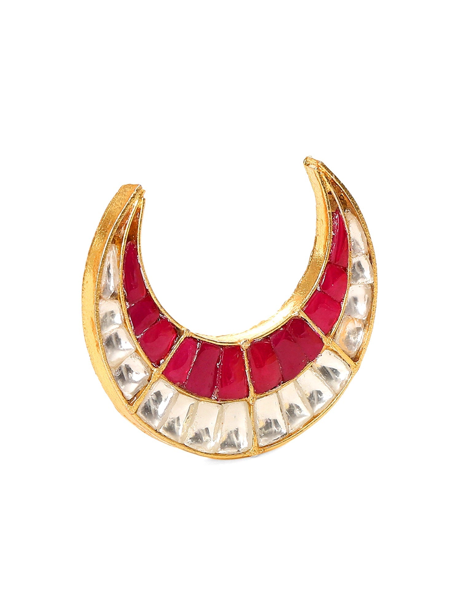 Half Moon Kundan Ring - Ruby Raang | Grocsy
