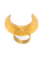 Half Moon Kundan Ring - Ruby Raang | Grocsy
