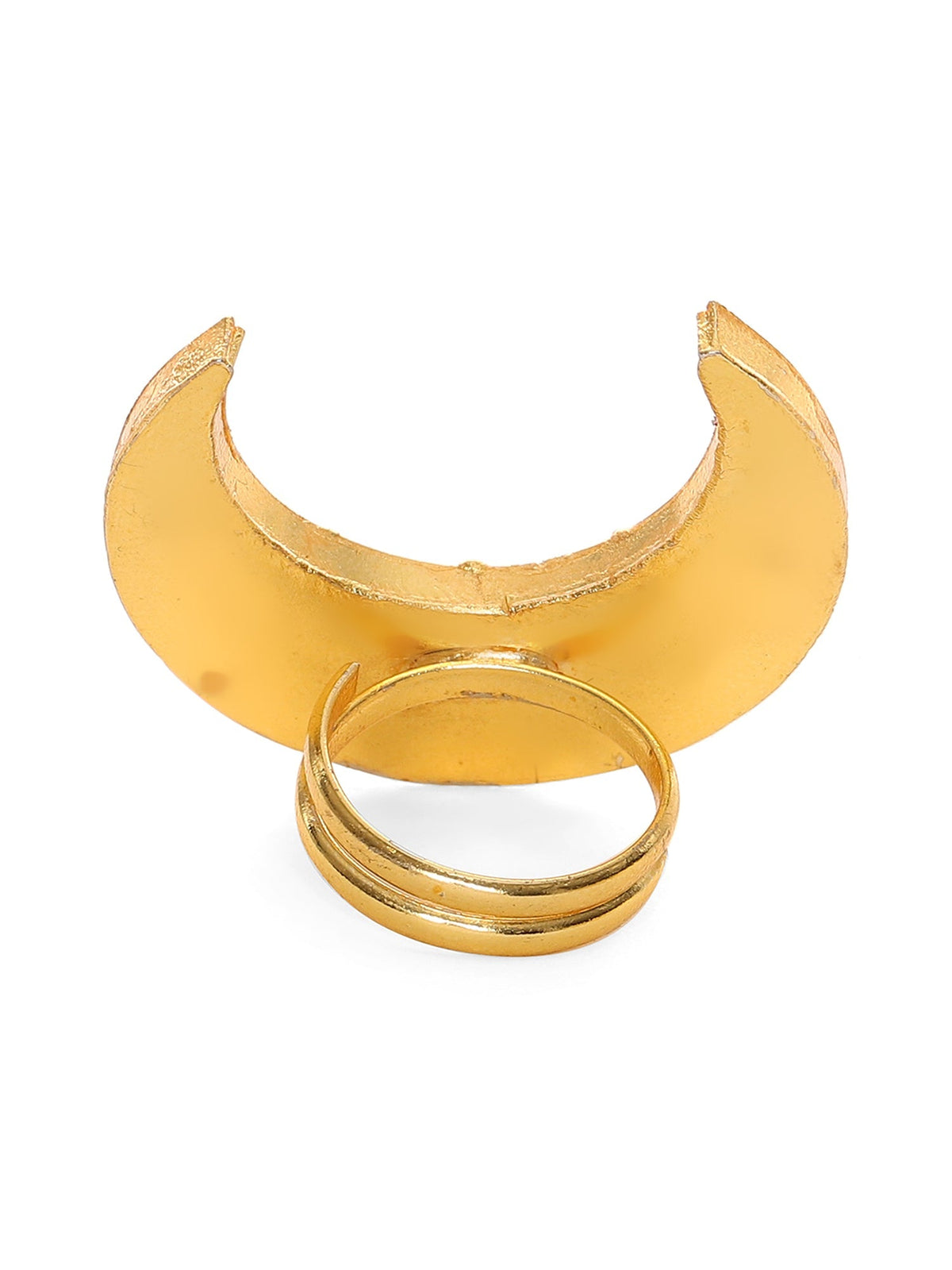 Half Moon Kundan Ring - Ruby Raang | Grocsy