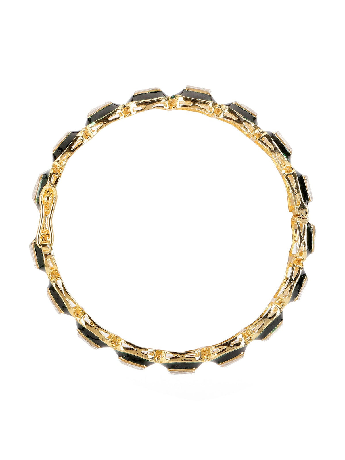 Kundan and Meenakari Bangle - Ruby Raang | Grocsy