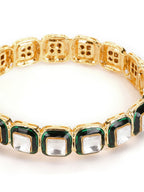 Kundan and Meenakari Bangle - Ruby Raang | Grocsy