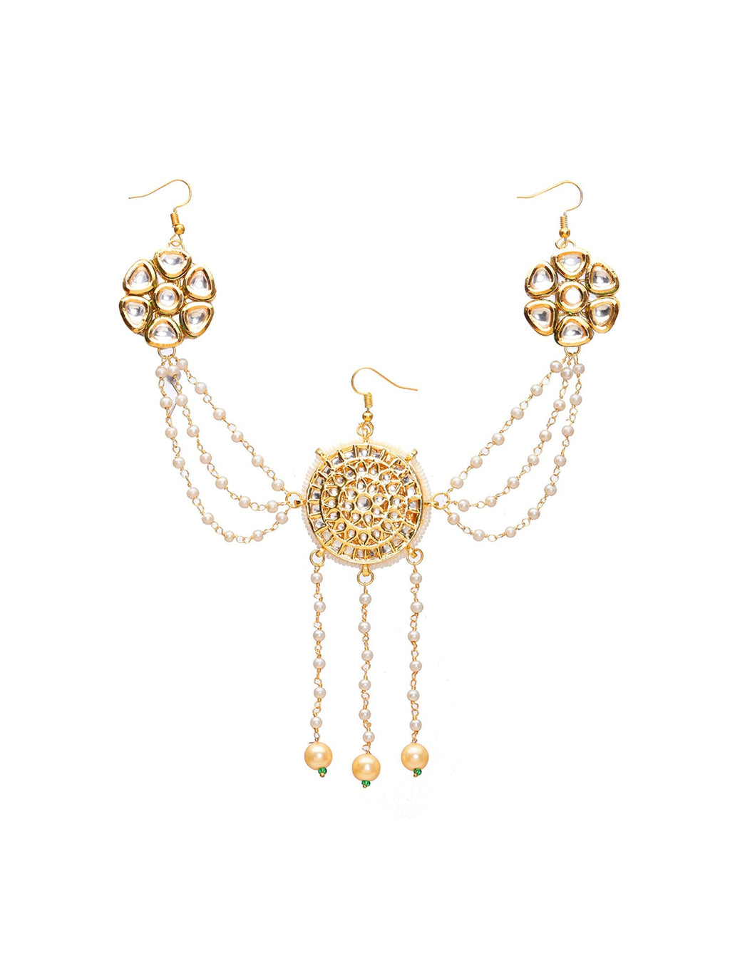 Kundan Juda Pin with Pearls - Ruby Raang | Grocsy