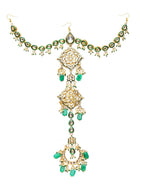 Kundan and Stone Hair Braid (Chotti) - Ruby Raang | Grocsy