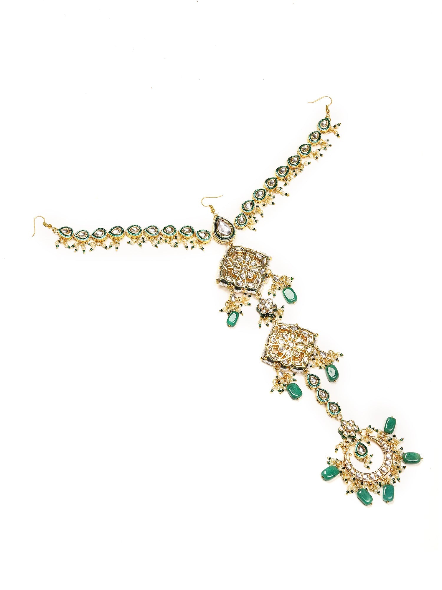 Kundan and Stone Hair Braid (Chotti) - Ruby Raang | Grocsy