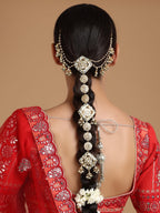 Kundan and Pearl Hair Braid (Chotti) - Ruby Raang | Grocsy