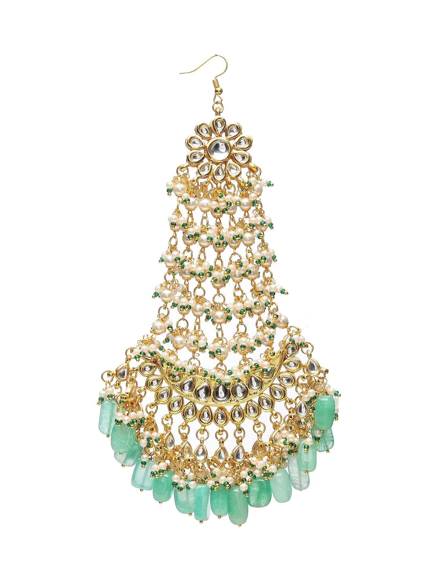 Kundan and Stone Passa/Jhoomer - Ruby Raang | Grocsy