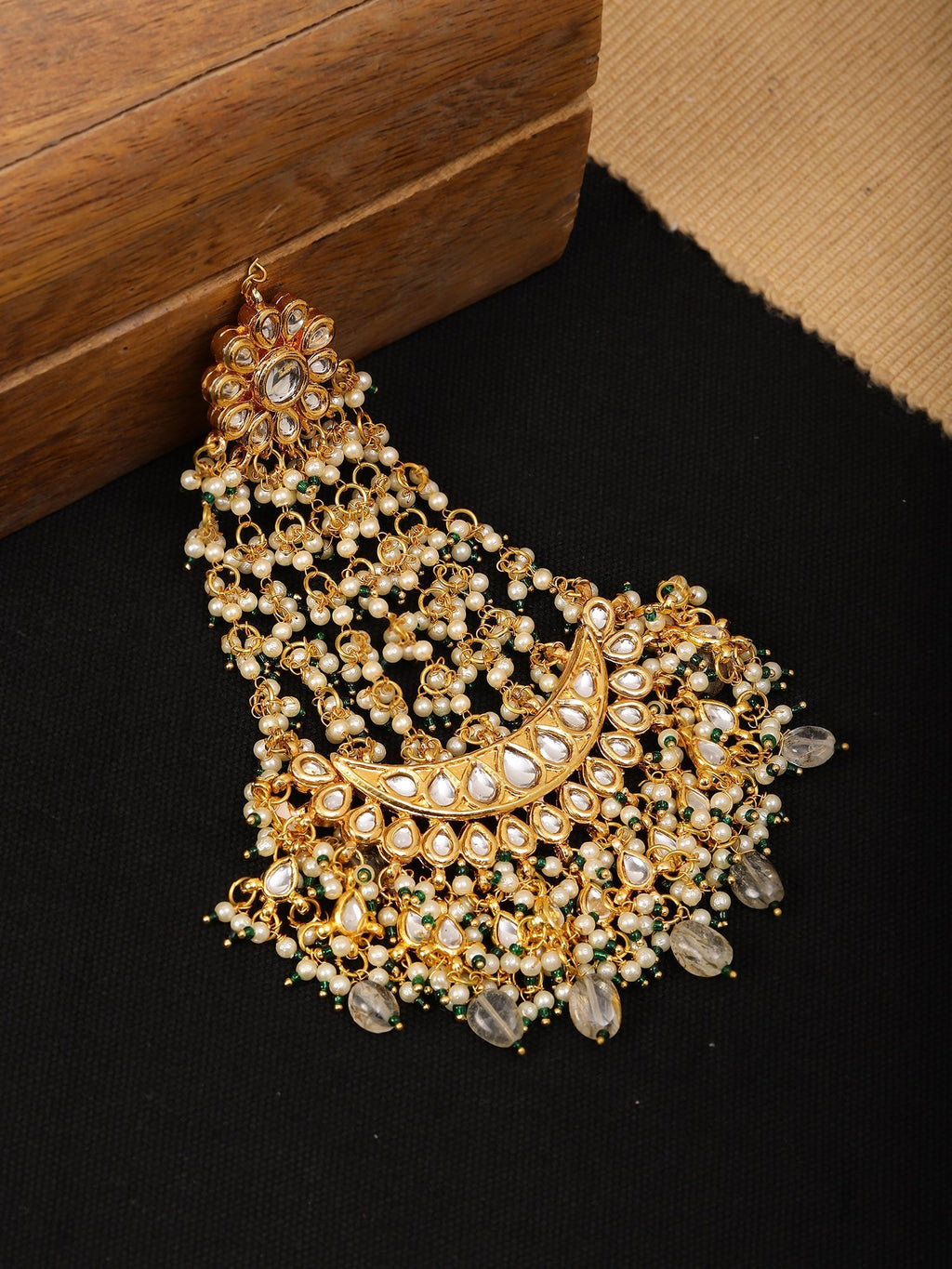Kundan and Stone Passa/Jhoomer - Ruby Raang | Grocsy