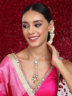 Kundan Long Necklace - Ruby Raang | Grocsy