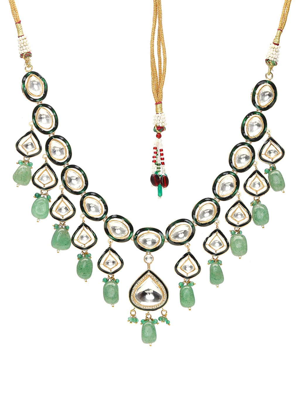 Kundan and Stone Meenakari Necklace - Ruby Raang | Grocsy