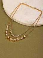 Double Layered Kundan Neckpiece - Ruby Raang | Grocsy