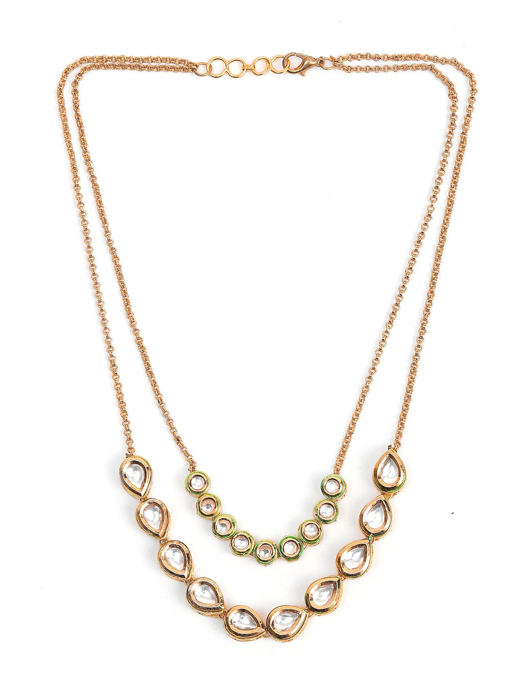 Double Layered Kundan Neckpiece - Ruby Raang | Grocsy