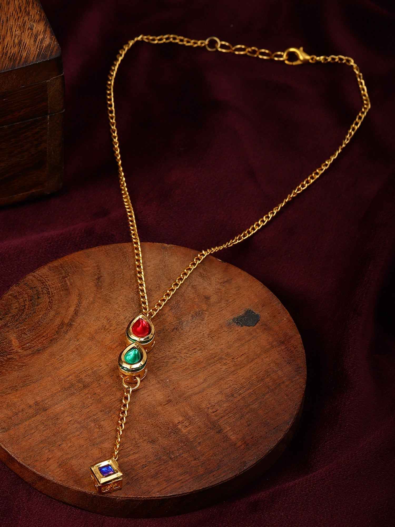 Multi Meenakari Kundan Necklace - Ruby Raang | Grocsy
