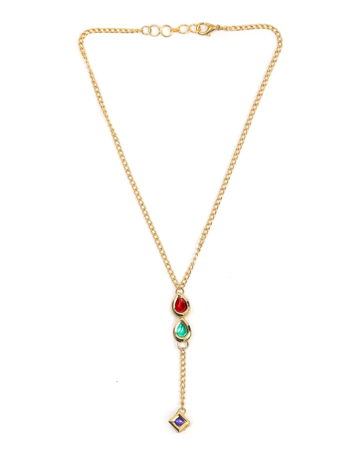 Multi Meenakari Kundan Necklace - Ruby Raang | Grocsy