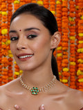 Meenakari Kundan Choker in Pearl Strings - Ruby Raang | Grocsy