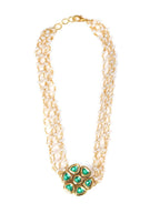 Meenakari Kundan Choker in Pearl Strings - Ruby Raang | Grocsy