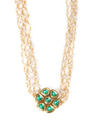 Meenakari Kundan Choker in Pearl Strings - Ruby Raang | Grocsy