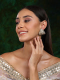 Triangle Dual Tone Kundan Earrings - Ruby Raang | Grocsy