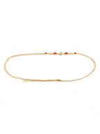 Red Stone & Clear Patchi Kundan in Pearl Kamar Band - Ruby Raang | Grocsy