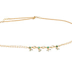 Green Stone & Clear Patchi Kundan in Pearl Kamar Band - Ruby Raang | Grocsy
