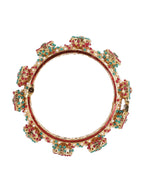 Rajwada Red - Green Hues Handcrafted Heavy Bangles (set of 2) - Ruby Raang | Grocsy