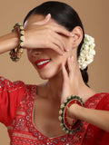 Meenakari Handcrafted Heavy Bangles (set of 2) - Ruby Raang | Grocsy