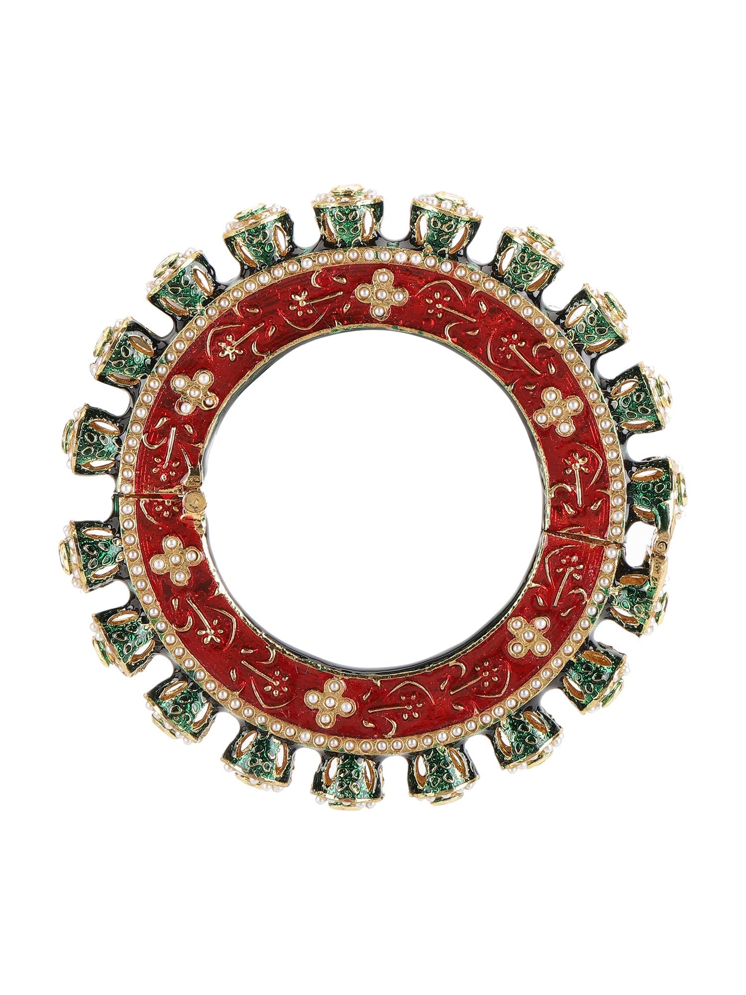 Meenakari Handcrafted Heavy Bangles (set of 2) - Ruby Raang | Grocsy