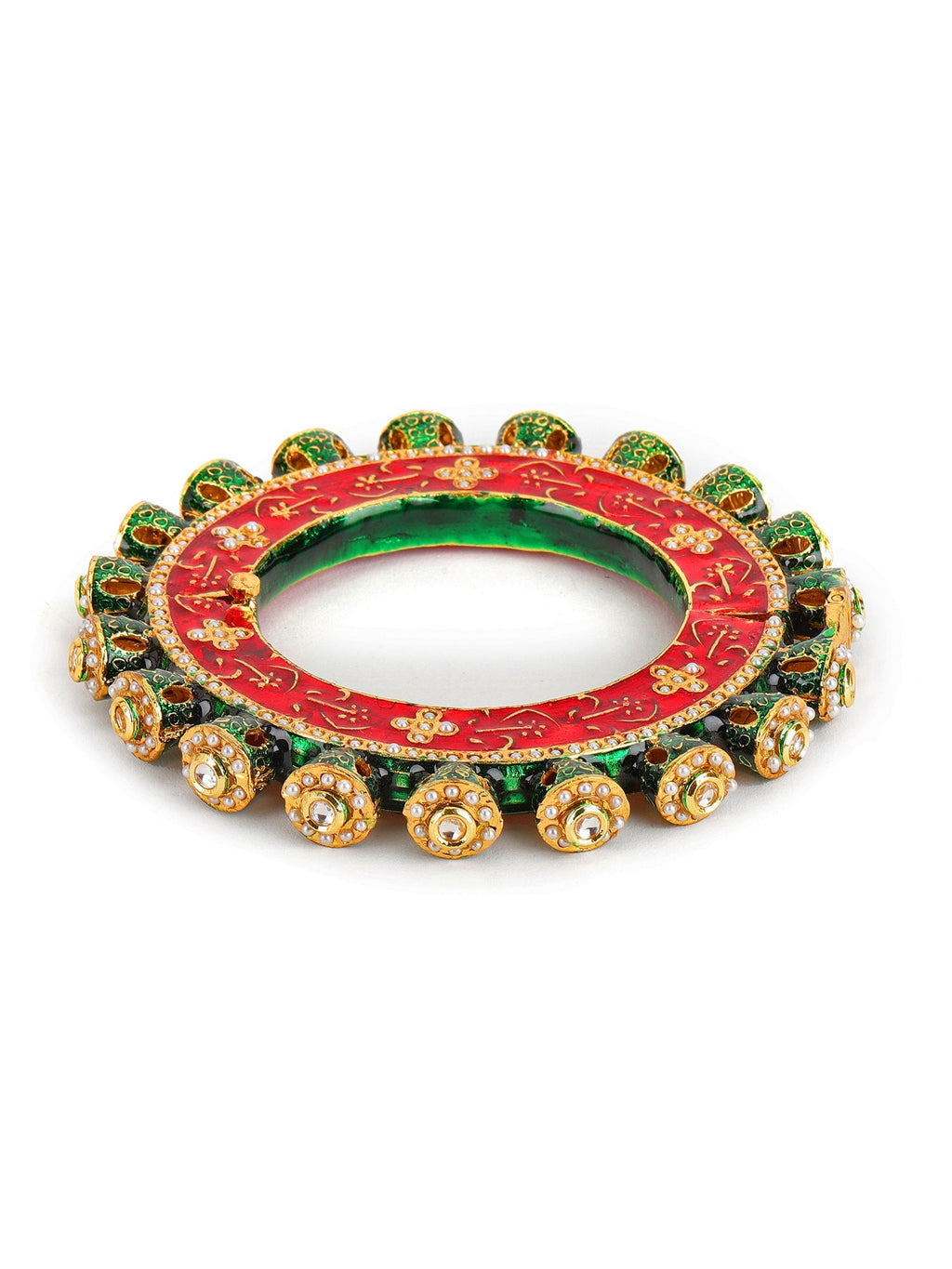Meenakari Handcrafted Heavy Bangles (set of 2) - Ruby Raang | Grocsy