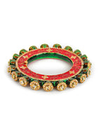 Meenakari Handcrafted Heavy Bangles (set of 2) - Ruby Raang | Grocsy