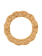 Golden Pearl Handcrafted Heavy Bangles (set of 2) - Ruby Raang | Grocsy