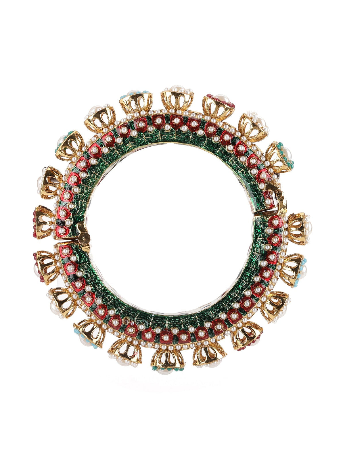 Multi Meenakari Handcrafted Heavy Bangles (set of 2) - Ruby Raang | Grocsy