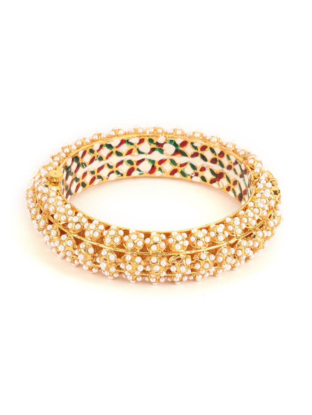 Handcrafted Pearl Heavy Bangles (set of 2) - Ruby Raang