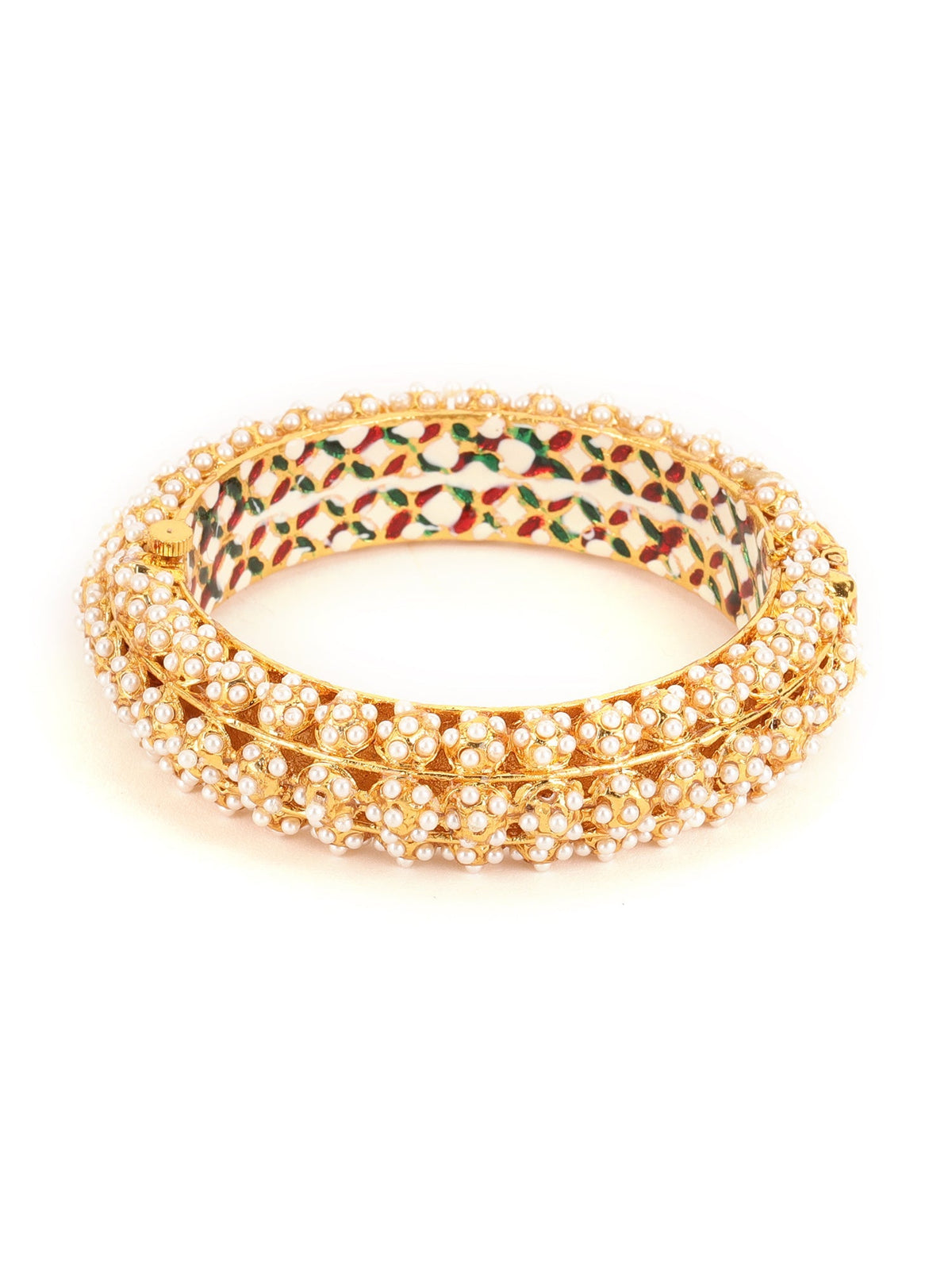 Handcrafted Pearl Heavy Bangles (set of 2) - Ruby Raang