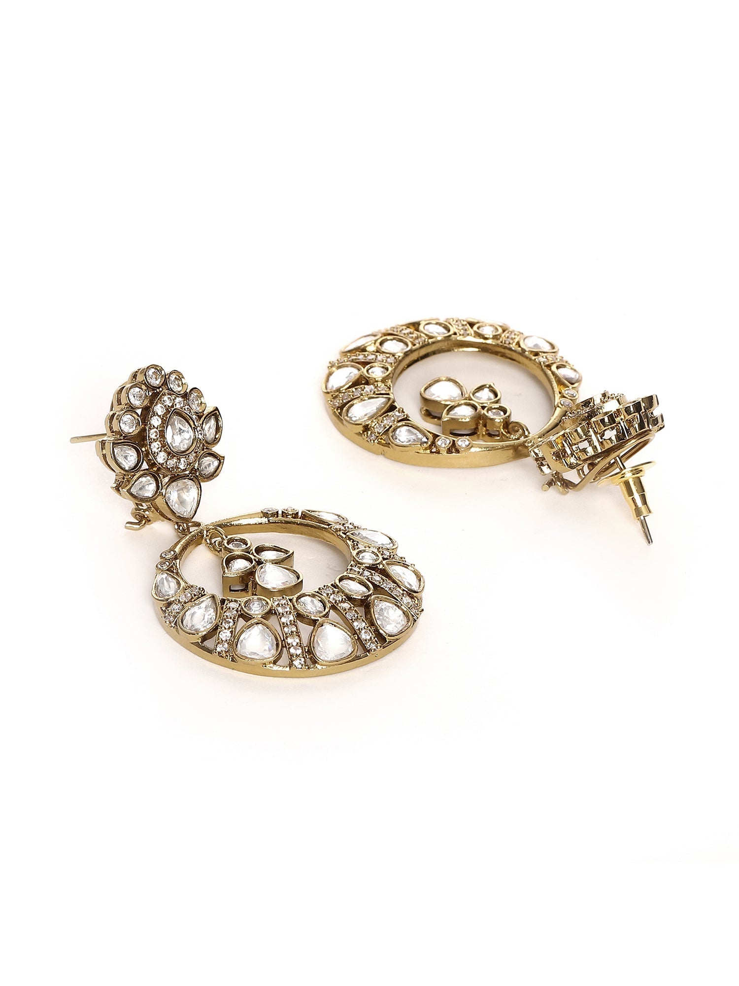 Chand Kundan Earrings - Ruby Raang | Grocsy