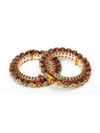 Handcrafted Heavy Bangles (set of 2) - Ruby Raang | Grocsy