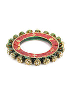 Meenakari Handcrafted Heavy Bangle - Ruby Raang | Grocsy