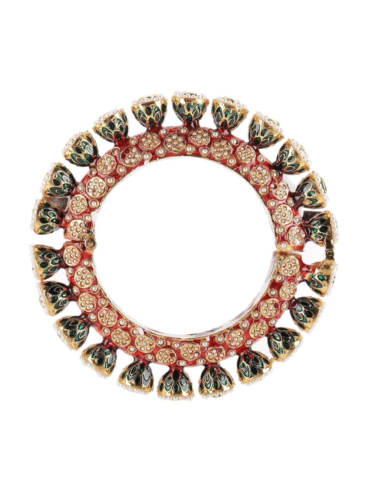 Red Meenakari Handcrafted Heavy Bangle - Ruby Raang