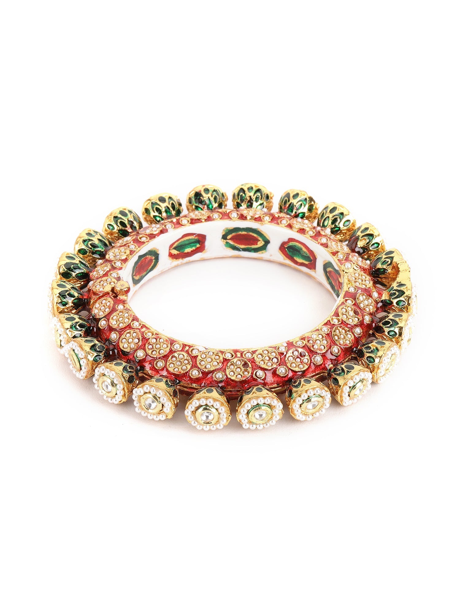 Red Meenakari Handcrafted Heavy Bangle - Ruby Raang
