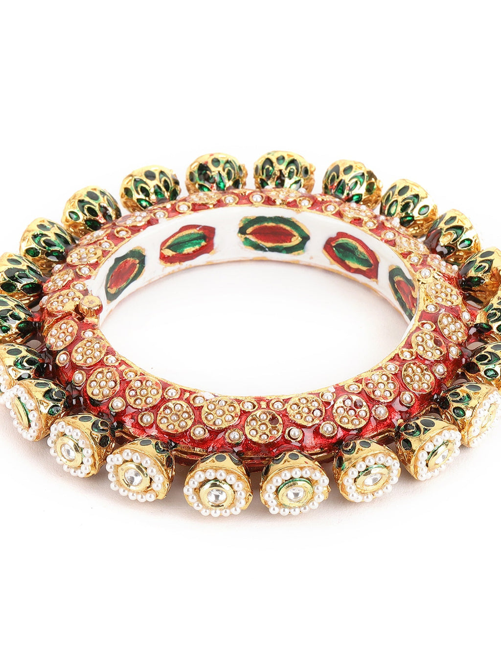 Red Meenakari Handcrafted Heavy Bangle - Ruby Raang