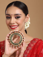 Oversized Pearl Meenakari Handcrafted Heavy Bangle - Ruby Raang | Grocsy