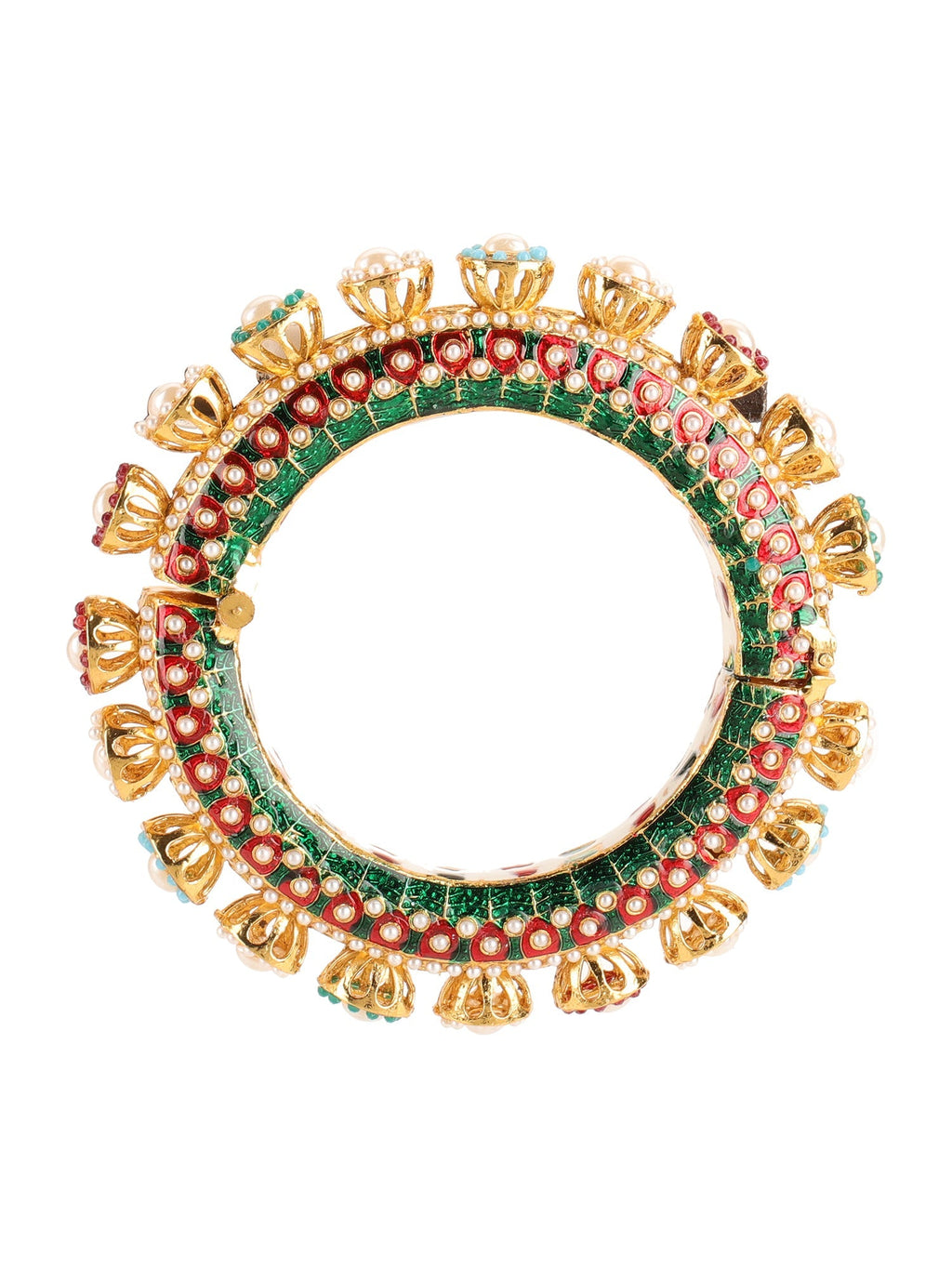 Multi Meenakari Handcrafted Heavy Bangle - Ruby Raang | Grocsy